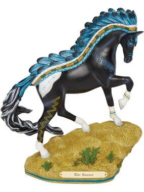 Colorful 9-Inch War Bonnet Horse Figurine | Unique Painted Pony Collectible